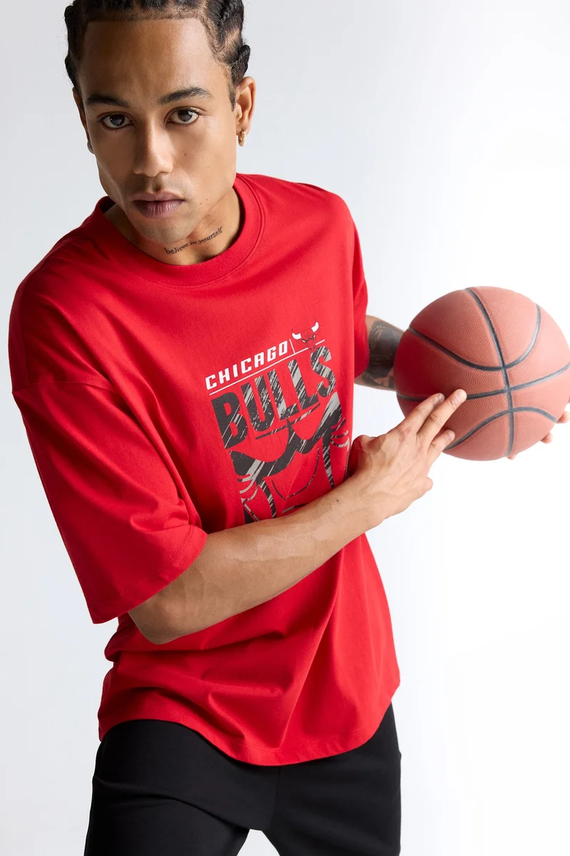 DeFactoFit NBA Chicago Bulls Oversize Fit T-Shirt