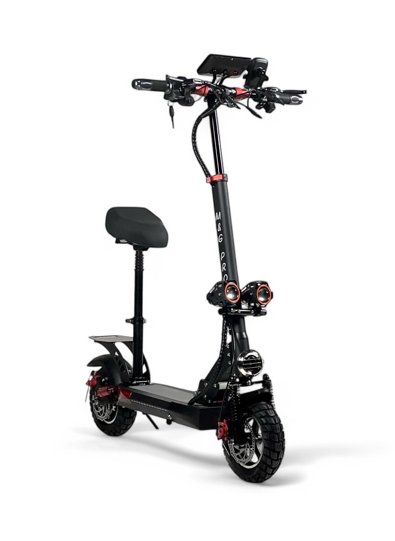 AL BADER Electric Kick Scooter V29 Pro, Max Speed 50KM/H Range 35 KM 48V (15Ah) Battery 800W, Electric Foldable Scooter With Seat and 10 Inch Size Tires, Monster Scooter With Double Suspensions  - Image 1