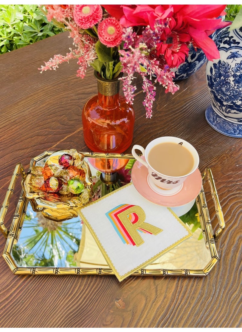 Ge Living Rainbow R Letter Cocktail Napkin (1 Piece)  - Image 1