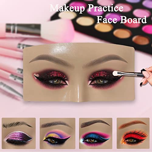 Aibipo Makeup Practice Face Board Resusable 3D Makeup Mannequin Face Eyes Makeup Practice Face with Makeup Kit for Makeup Student and Beginner to Practice Eyeshadow Eyeliner Eyebrow Makeup Lash Extension - Image 3