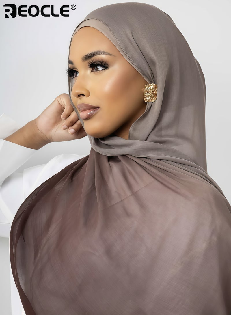 ريوكل وشاح نسائي طويل بتصميم خفيف الوزن وأسلوب متعدد الاستخدامات مع لفافة شفافة وميزات بسيطة لاستخدامه كحجاب أو شال - Image 3