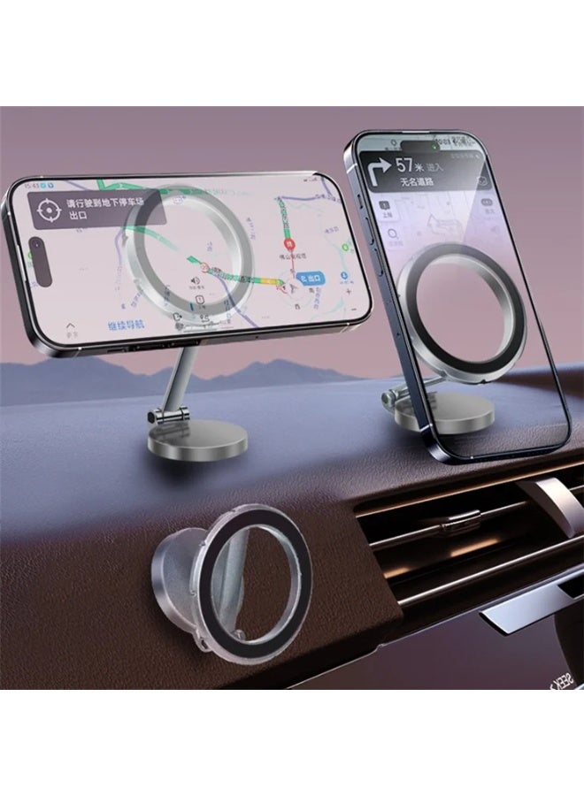 روهز حامل موبايل مغناطيسي G118 للسيارة بزاوية دوران 1080° قابل للطي – مناسب لآيفون – لون جَن ميتال - Image 5