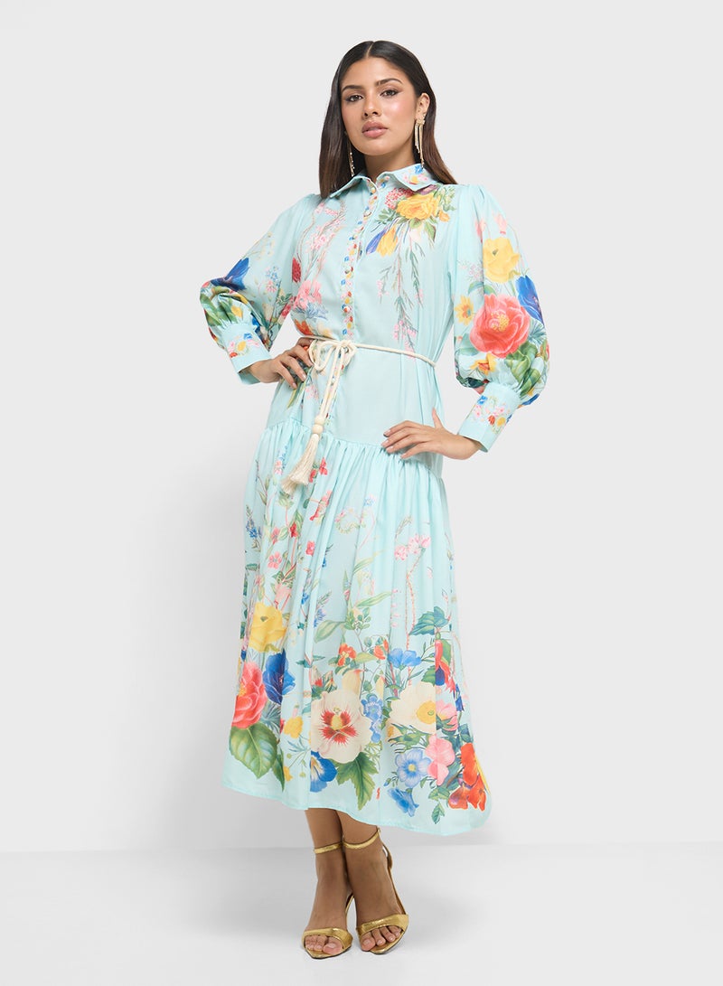 Khizana Floral Print Dress - Image 1