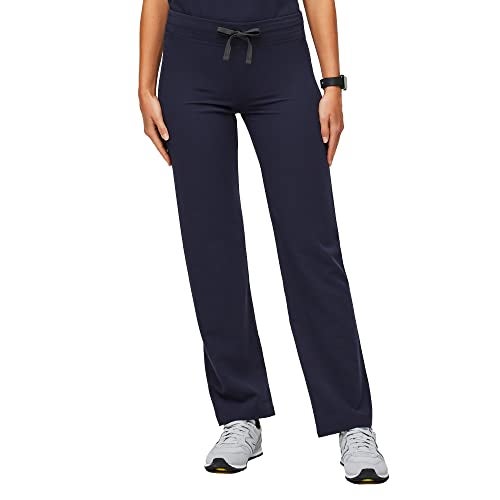FIGS Livingston Basic Scrub Pants for Women — Yoga Waistband, 2 Pockets, Classic Straight Leg Fit – Navy Blue, XL - Image 1