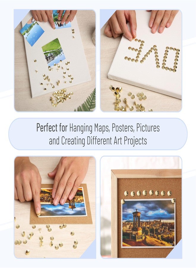 Mr. Pen Gold Flat Thumb Tacks, 500 Pack, Metal Push Pins for Bulletin Board - Image 3