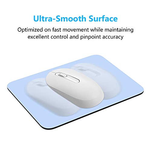 Dapesuom Small Mouse Pad, 6 x 8 Inch Thick Rubber Premium-Textured Non-Slip Portable & Washable Mini Mouse Mat for Women Men Wireless Laptops Keyboard Tray Gaming Work Computer Office Travel, Sky Blue - Image 5