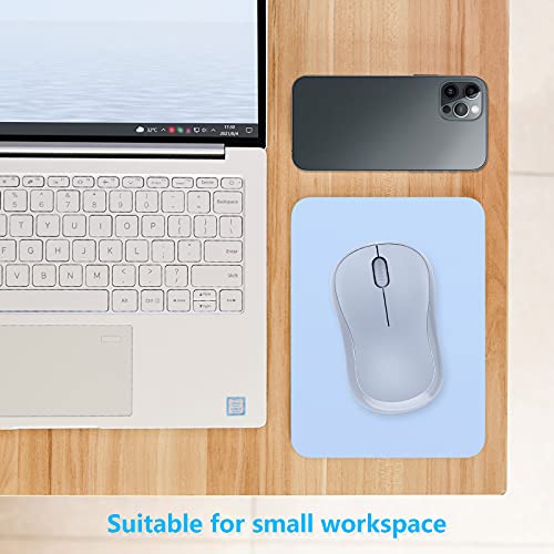 Dapesuom Small Mouse Pad, 6 x 8 Inch Thick Rubber Premium-Textured Non-Slip Portable & Washable Mini Mouse Mat for Women Men Wireless Laptops Keyboard Tray Gaming Work Computer Office Travel, Sky Blue - Image 4