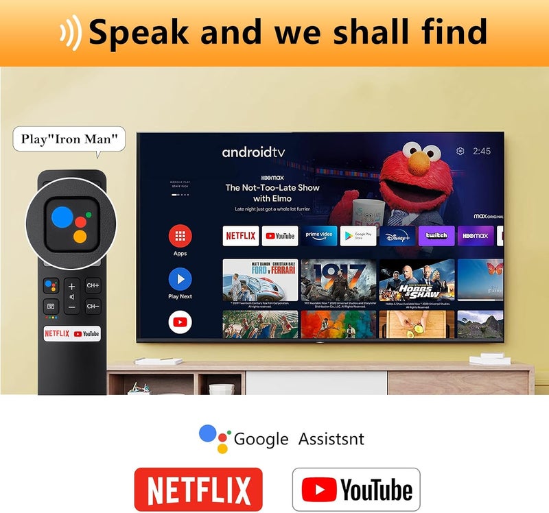 جهاز تحكم صوتي من لتلفزيونات TCL الذكية، نسخة محدثة (RC802V)، بديل لأجهزة التحكم في تلفزيونات TCL الذكية من نوع Android. - Image 4