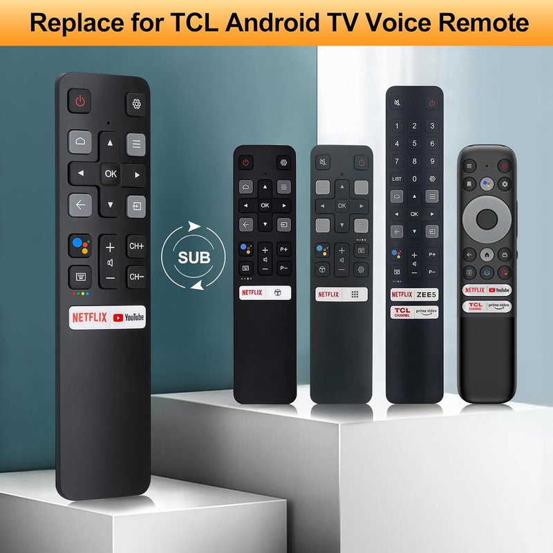 جهاز تحكم صوتي من لتلفزيونات TCL الذكية، نسخة محدثة (RC802V)، بديل لأجهزة التحكم في تلفزيونات TCL الذكية من نوع Android. - Image 2