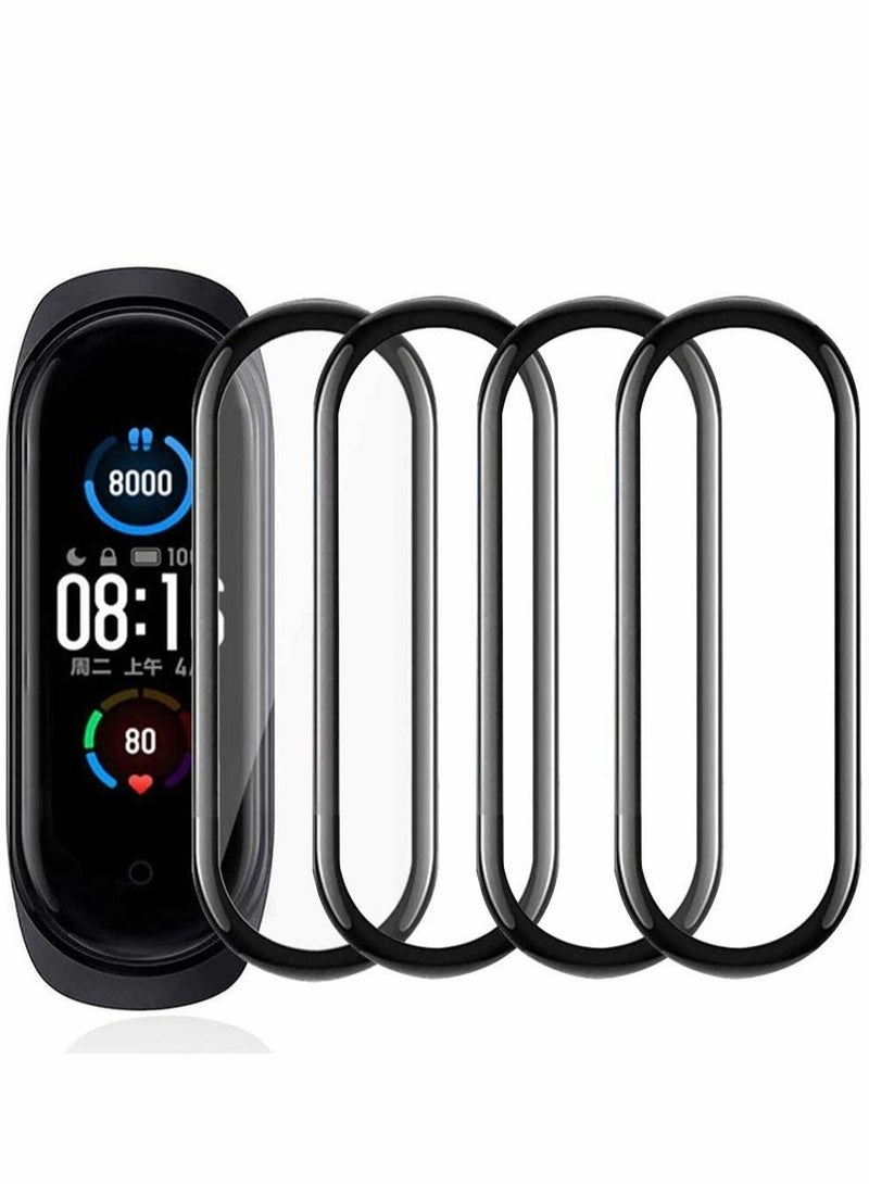 Captaintech Protective film, Compatible with Xiaomi Mi Smart Band 6, Full Cover/Bubble Free/Touch Sensitive/Anti-Scratch/Not Glass Film(4PCS) - Image 1