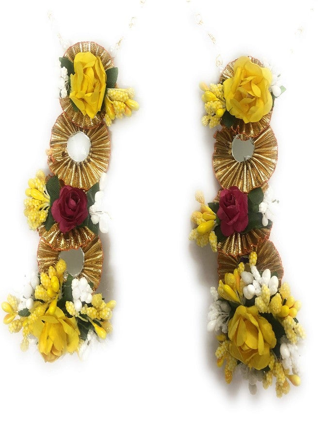 AGAAS ENTERPRISES Multicolour Fabric Gota Rose Flower Anklet for Women - Image 1