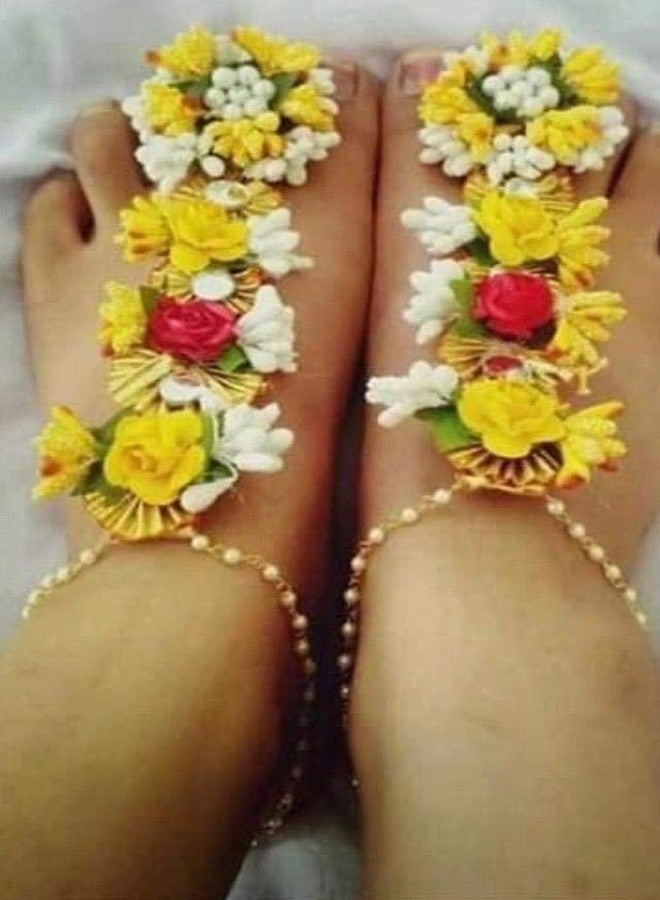 AGAAS ENTERPRISES Multicolour Fabric Gota Rose Flower Anklet for Women - Image 4