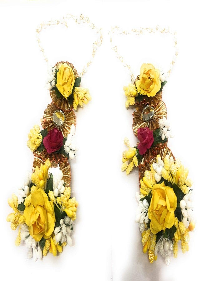 AGAAS ENTERPRISES Multicolour Fabric Gota Rose Flower Anklet for Women - Image 3