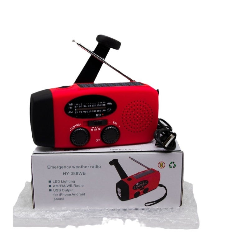 Hand Crank Solar Rechargeable Radio Mini Emergency Radio With Lighting Function - Image 4