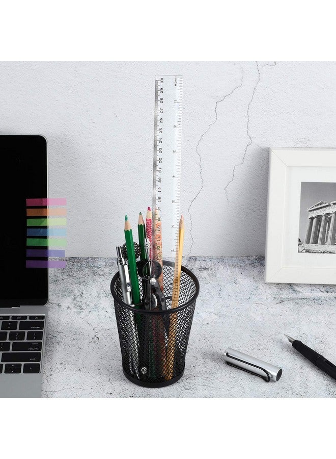 إي بوت مجموعة من 20 مسطرة بلاستيكية شفافة من EBOOT، مسطرة مستقيمة مرنة مقاس 12 بوصة مع بوصات ومقياس متري للمدرسة والفصول الدراسية والمنزل والمكتب (شفافة) - Image 2