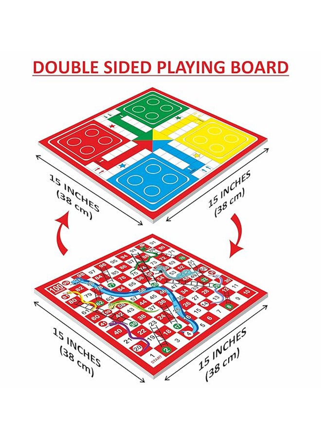 Ludo, Snakes And Ladders, Yellow  Board Game Set, Size Board Size 38 X38 Cm