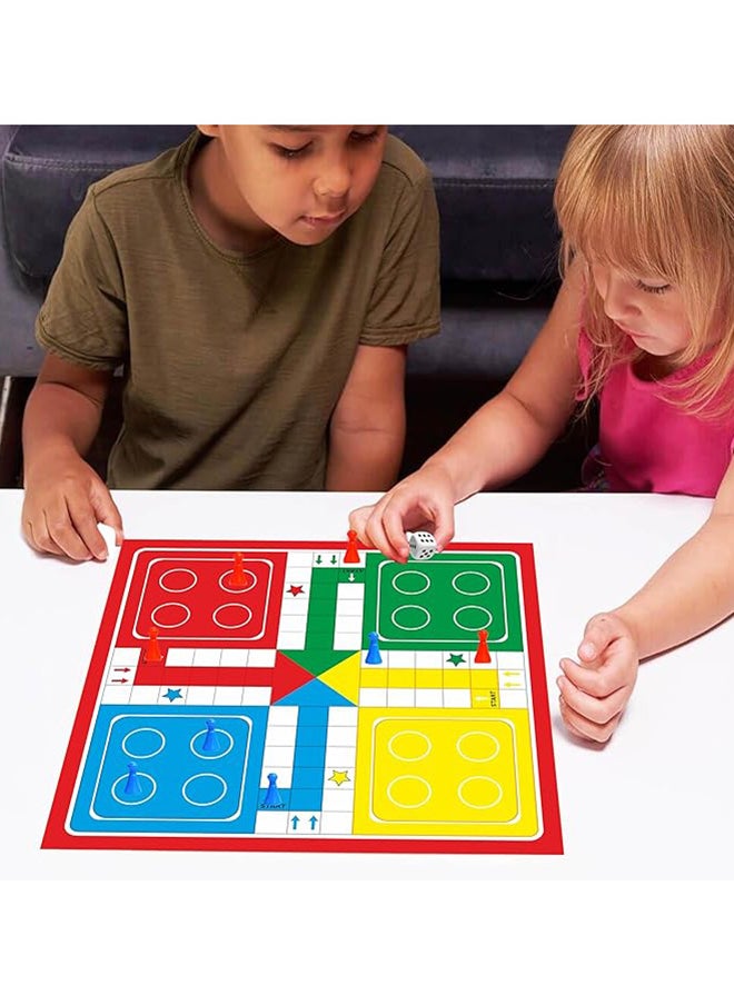 Ludo, Snakes And Ladders, Yellow  Board Game Set, Size Board Size 38 X38 Cm