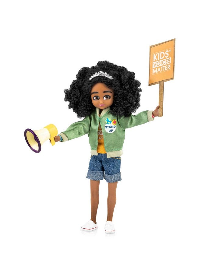 Lottie Kid Activist Doll | Cute Black Dolls For Girls & Boys Outfit | Doll On A Mission! | For 6 Year Old And Up! Cute Black Doll Inspired By Real-Life Kid Activist, Mari Copeny. Wears - Image 1