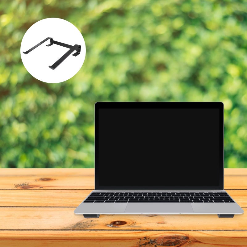 Portable Folding Aluminum Alloy Laptop Stand With Cooling Vent For Desk Use Black - Image 5