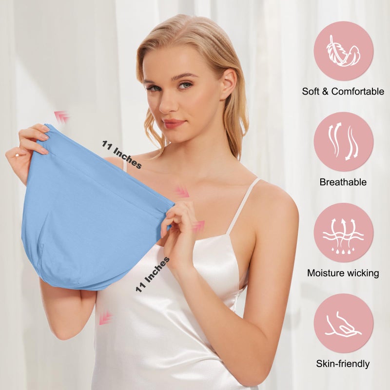 ZHENSILK Silk Bonnet for Sleeping Women, Adjustable Silky Satin Lined Sleep Cap, Silk Hair Wrap for Sleep Night Cap for Natural Curly Hair 2PCS(Pink&Blue) - Image 3