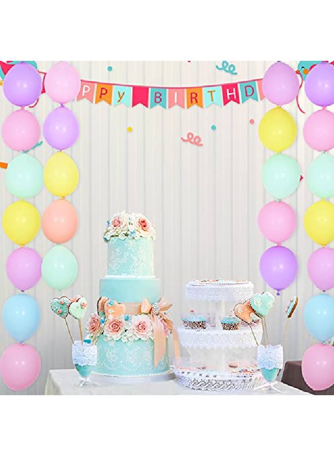 Sumind 100 Pieces Pastel Link Balloon Garland Kit 10 Inch Link Balloons Tail Connected Balloon Garland For Birthday Gender Reveal Halloween Christmas Party Festival Decorations (Macaron Rainbow) - Image 5