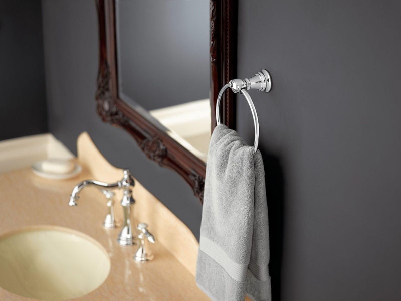 Moen YB8486CH Weymouth Bathroom Hand Towel Ring, Chrome - Image 2