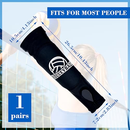 Drokenle Volleyball Arm Sleeves with Passing Protection Forearm Pads, Black Hitting Forearm Sleeves Padded Volleyball Sleeve with Thumb Hole for Youth Girls Kids, 1 Pair - Image 2