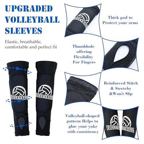 Drokenle Volleyball Arm Sleeves with Passing Protection Forearm Pads, Black Hitting Forearm Sleeves Padded Volleyball Sleeve with Thumb Hole for Youth Girls Kids, 1 Pair - Image 5