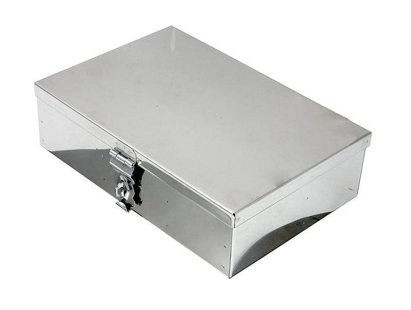 GvanyS ™ Stainless Steel Storage Boxes, Cash Peti, Pooja Peti,Organizer, Vanity Box,Safe Locker Box -8 Inch Storage Box (Steel) (8 inch) - Image 1