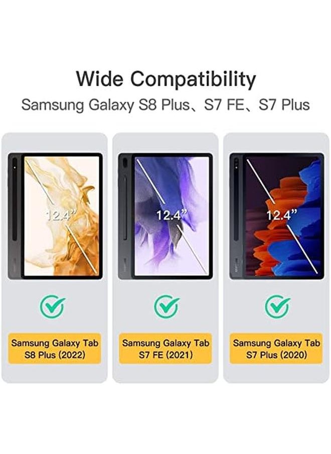 Jetech - Case For Samsung Galaxy Tab S8 Plus 2022 S7 Fe 2021 S7 Plus 2020 12.4 Inch With S Pen Holder Slim Folio Stand Protective Tablet Cover Multi Angle Viewing Black - Image 1