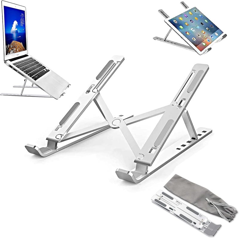 Aluminium Laptop Stand - Adjustable Portable Holder for 10-15.6" Laptops - Image 1