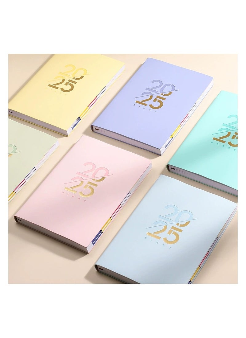 Generic 2025 Planner Diary Notebook Academic Calendar Monthly Weekly Daily Planner A5 Lined Leather Hardcover Notebook Premium Thick Paper Suitable for Office Home School Writing Staff Student Gift  - Image 2