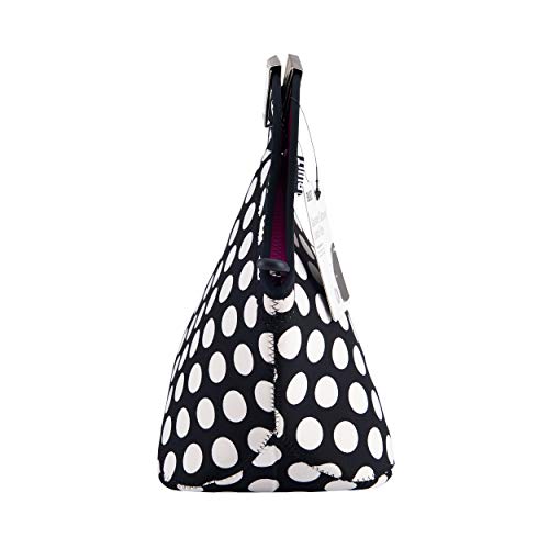BUILT Gourmet Getaway Soft Neoprene Lunch Tote Bag - Lightweight, Insulated and Reusable, One Size, Big Dot Black & White - Image 4