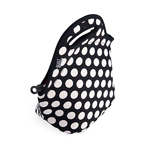 BUILT Gourmet Getaway Soft Neoprene Lunch Tote Bag - Lightweight, Insulated and Reusable, One Size, Big Dot Black & White - Image 2