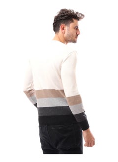Andora V-Neck Slip ON Patterned Pullover_Multicolour  - Image 4