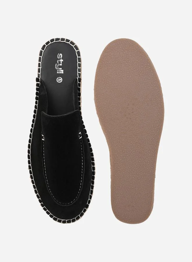 Styli Faux Suede Espadrilles with Contrast Binding