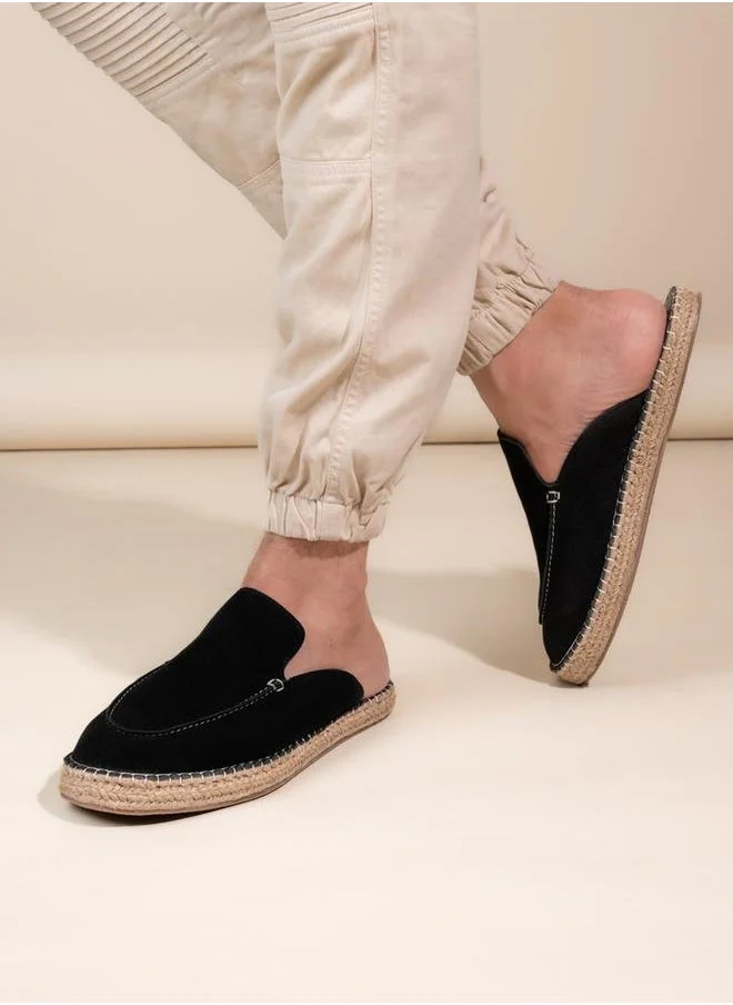 Styli Faux Suede Espadrilles with Contrast Binding