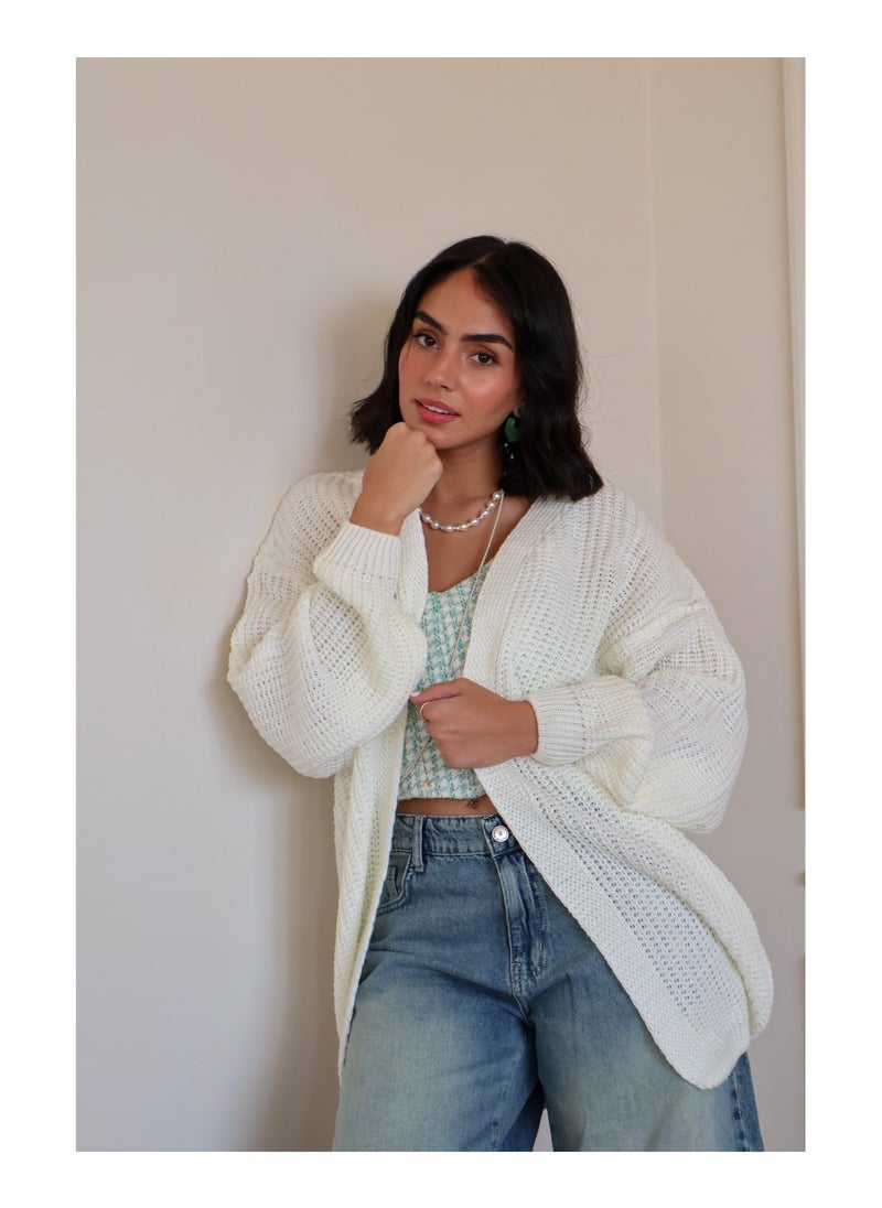 Pavo - Beige OverSized Cardigan - Image 1