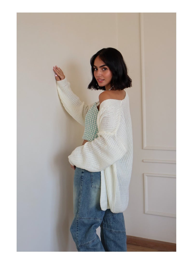 Pavo - Beige OverSized Cardigan - Image 1