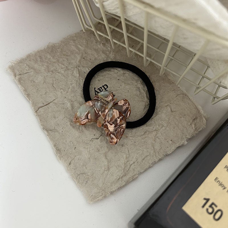 Loquat Chic Acetate Hair Tie 2024 Womens Ponytail Holder Mint Green Brown