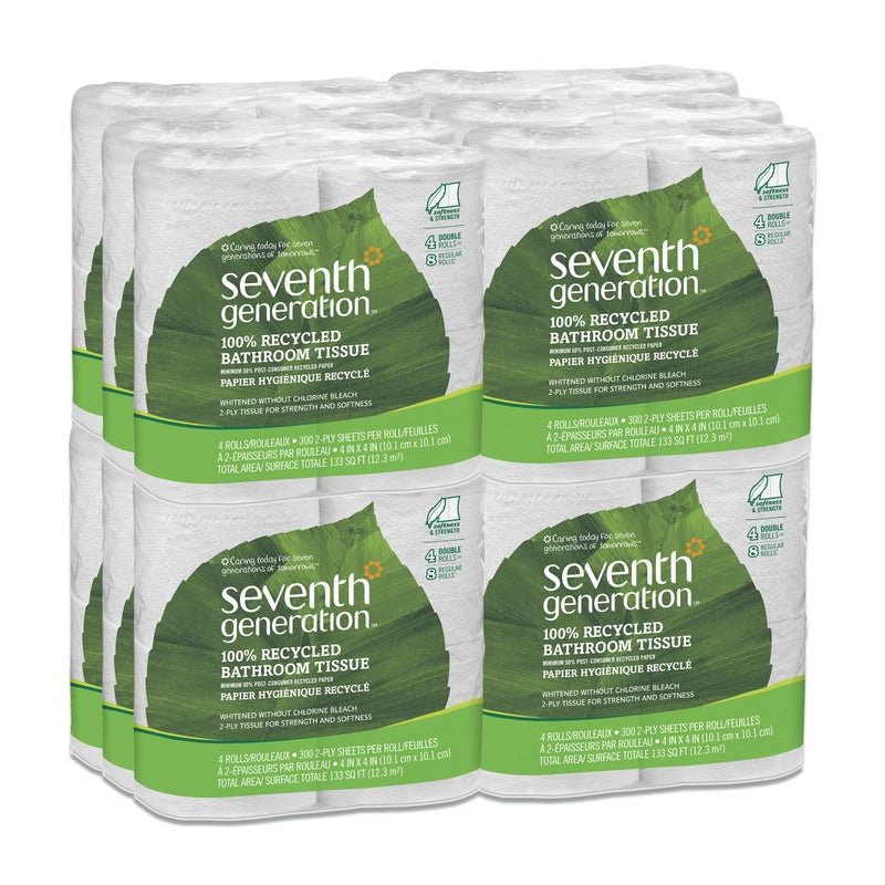 Seventh Generation Bathroom Tissue 2ply 300 Sheets 4 Count Pack of 12