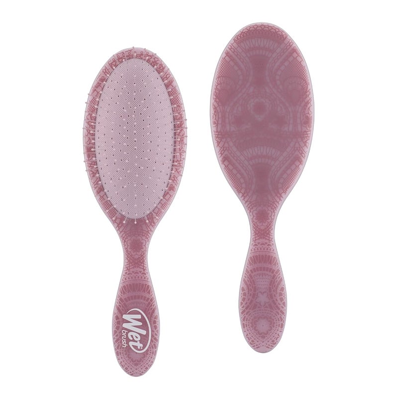 فرشاة وي Wet Brush الأصلية لفك تشابك الشعر باللون الأرجواني رومانسي مستعاد فرشاة شعيرات ناعمة ومرنة للشعر المجعد والمستقيم والكثيف والمجعد