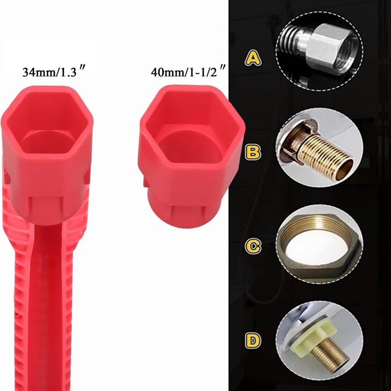 HDWY 8 in 1Multifunctional Kitchen Faucet Sink Basin Wrench, Kitchen Drain Tub Removal nut Plumbing Plumber for Tight Spaces Installation and Repairs Tools - Image 4