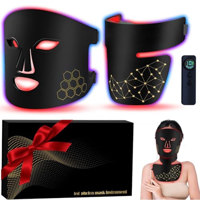 Infrared Face Mask with 850nm Deep Near-Infrared Penetration for Skin Rejuvenation - Cordless Rechargeable LED Face Mask with 4 Modes for Face Neck Treatment in Home Skincare Routine - Image 1