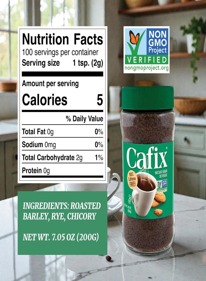 Cafix All Natural Instant Chicory Coffee Alternative, Great-Tasting, Rich and Bold, Zero Caffeine - 7.05oz Jar (Pack of 1) - Image 5
