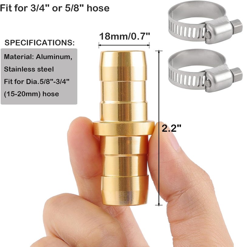 Sanpaint 2 Pack Garden Hose Connector Repair Mender Kit with Stainless Clamp,Fits 3/4"-5/8" Water Hose Repair Fitting - Image 2