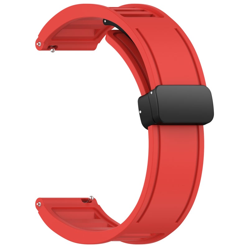 S-TOP For Garmin Forerunner 255 Music 22mm Foldable Magnetic Buckle Silicone Watch Band(Red) - Image 2