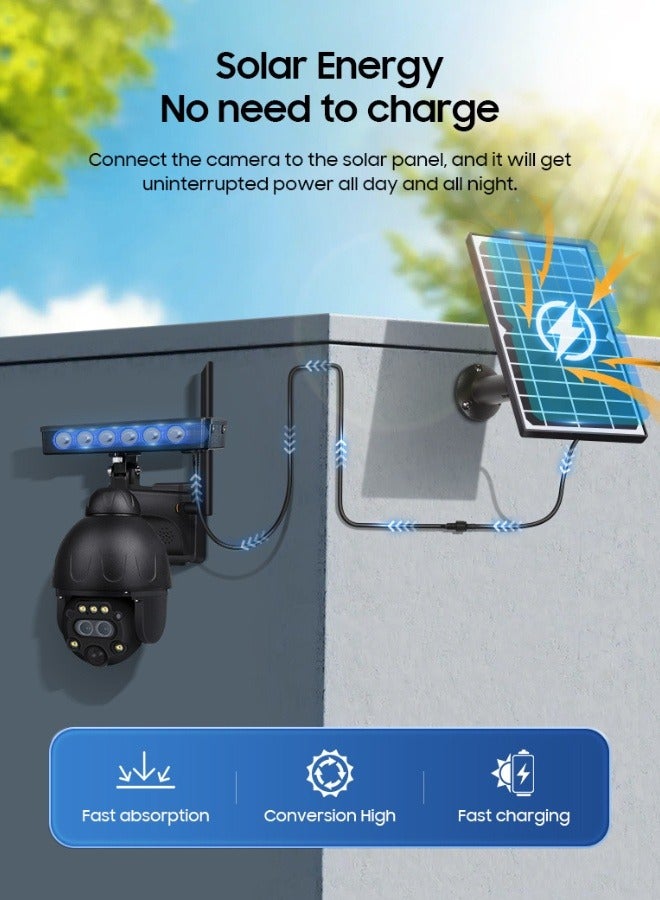 4K 8MP Solar Camera PTZ 12X Zoom 4G SIM /WIFI Security Outdoor Camera Humanoid Tracking Color Night Vision Metal Camera - Image 2