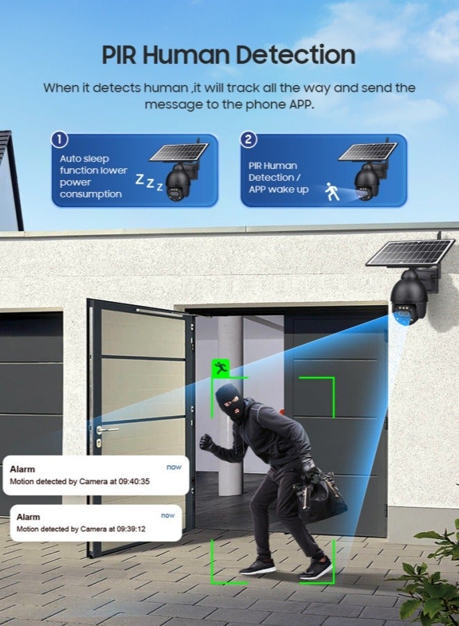 4K 8MP Solar Camera PTZ 12X Zoom 4G SIM /WIFI Security Outdoor Camera Humanoid Tracking Color Night Vision Metal Camera - Image 4