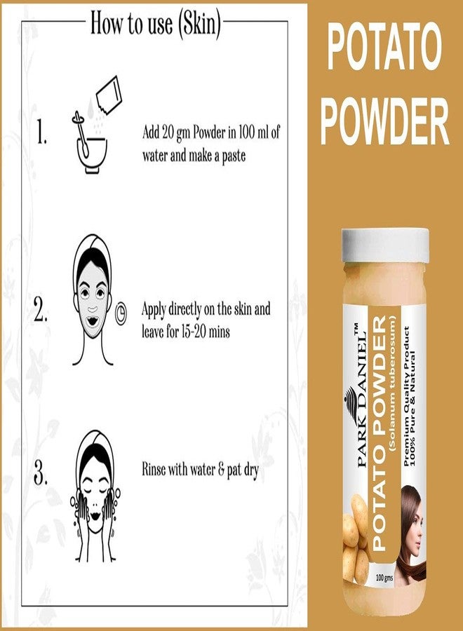 Park Daniel Premium Patato Powder for Face Skin Whitening (Pack of 1, 100 gram)|Patato Powder for Face Pack powder for Skin Toning, Anti Aging and Blackhead Removal Ideal Use for Women and Men - Image 4